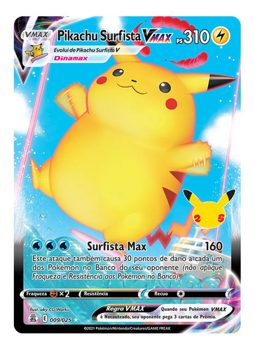 Kit Carta Pokémon Pikachu Vmax Surfista Vmax Voador Vmax